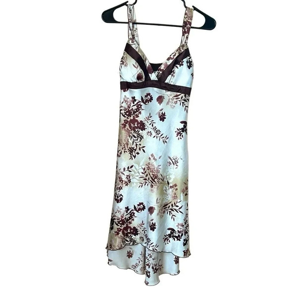 BCX vintage midi floral silky material dress size 3 - Picture 1 of 9